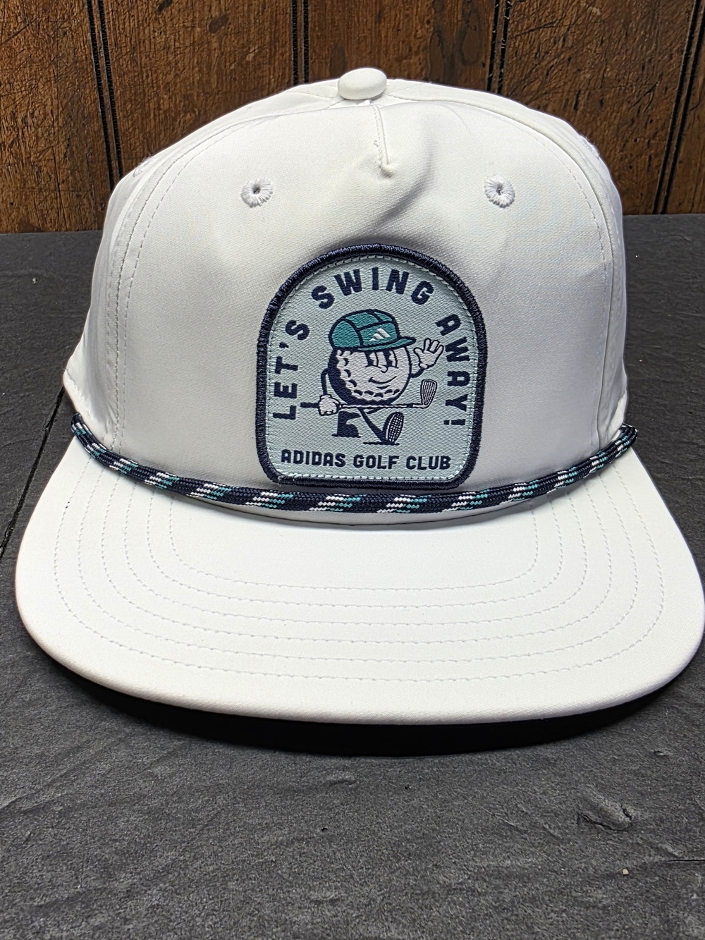 Youth Adidas White Golf Cap with Rope Detail